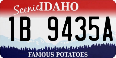 ID license plate 1B9435A