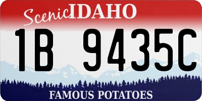 ID license plate 1B9435C
