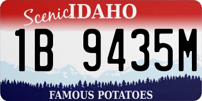 ID license plate 1B9435M