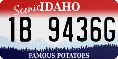 ID license plate 1B9436G
