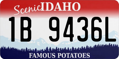 ID license plate 1B9436L