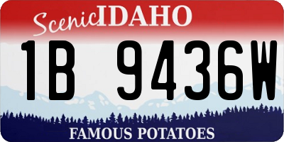 ID license plate 1B9436W