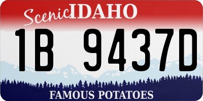 ID license plate 1B9437D