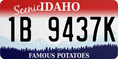 ID license plate 1B9437K
