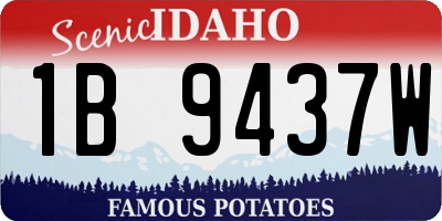 ID license plate 1B9437W