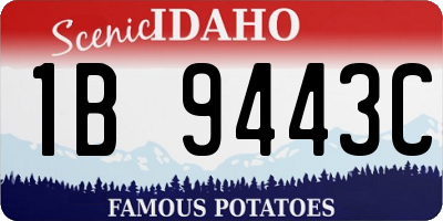 ID license plate 1B9443C