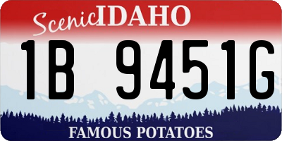 ID license plate 1B9451G