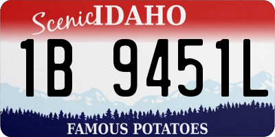 ID license plate 1B9451L