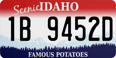 ID license plate 1B9452D