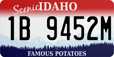 ID license plate 1B9452M