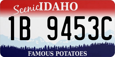 ID license plate 1B9453C