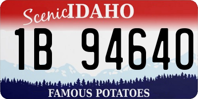 ID license plate 1B9464O