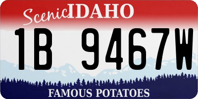ID license plate 1B9467W