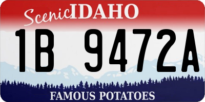 ID license plate 1B9472A