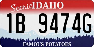ID license plate 1B9474G