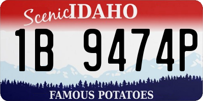 ID license plate 1B9474P