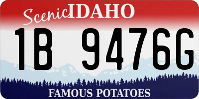 ID license plate 1B9476G