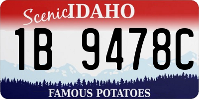 ID license plate 1B9478C