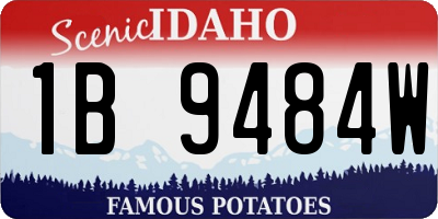 ID license plate 1B9484W