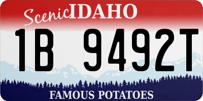ID license plate 1B9492T