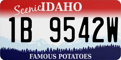 ID license plate 1B9542W
