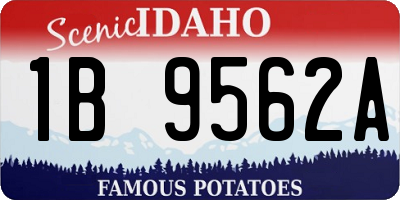 ID license plate 1B9562A