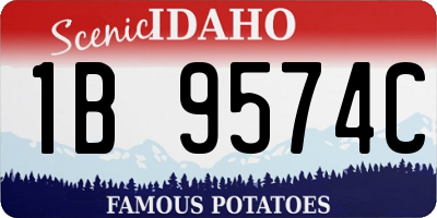 ID license plate 1B9574C