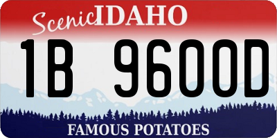 ID license plate 1B9600D