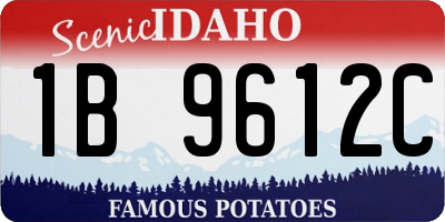ID license plate 1B9612C