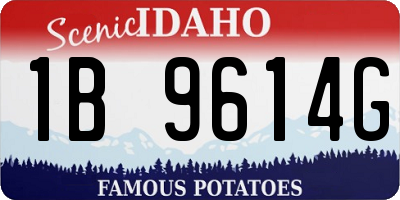 ID license plate 1B9614G
