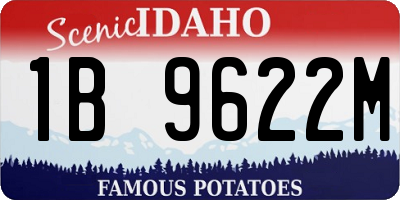 ID license plate 1B9622M