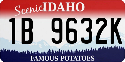 ID license plate 1B9632K