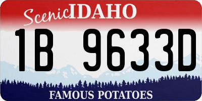ID license plate 1B9633D