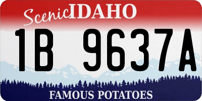 ID license plate 1B9637A