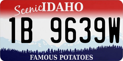 ID license plate 1B9639W