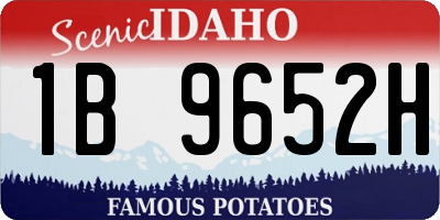 ID license plate 1B9652H