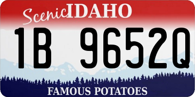 ID license plate 1B9652Q