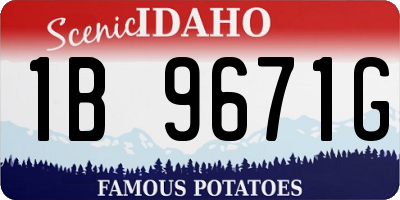 ID license plate 1B9671G