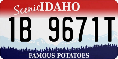 ID license plate 1B9671T