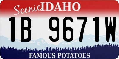 ID license plate 1B9671W
