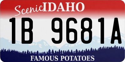 ID license plate 1B9681A