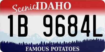 ID license plate 1B9684L