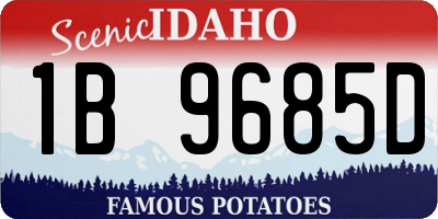 ID license plate 1B9685D