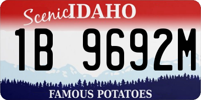 ID license plate 1B9692M