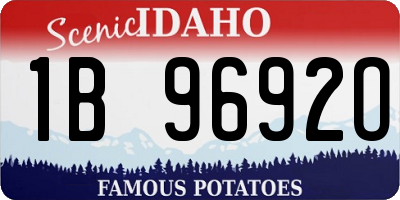 ID license plate 1B9692O