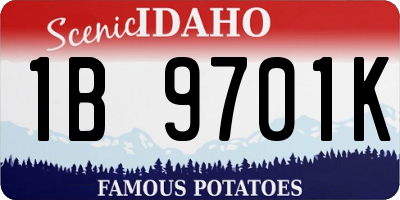 ID license plate 1B9701K