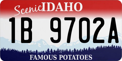 ID license plate 1B9702A