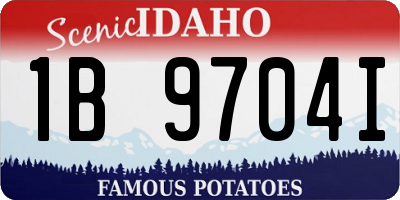 ID license plate 1B9704I