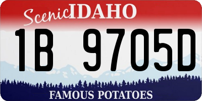 ID license plate 1B9705D