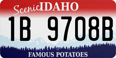ID license plate 1B9708B